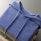 Men's Knit Hoodie Drawstring Ribbed Trim - Casual Loungewear
