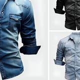 Men’s Distressed Denim Shirt - Summer Wear