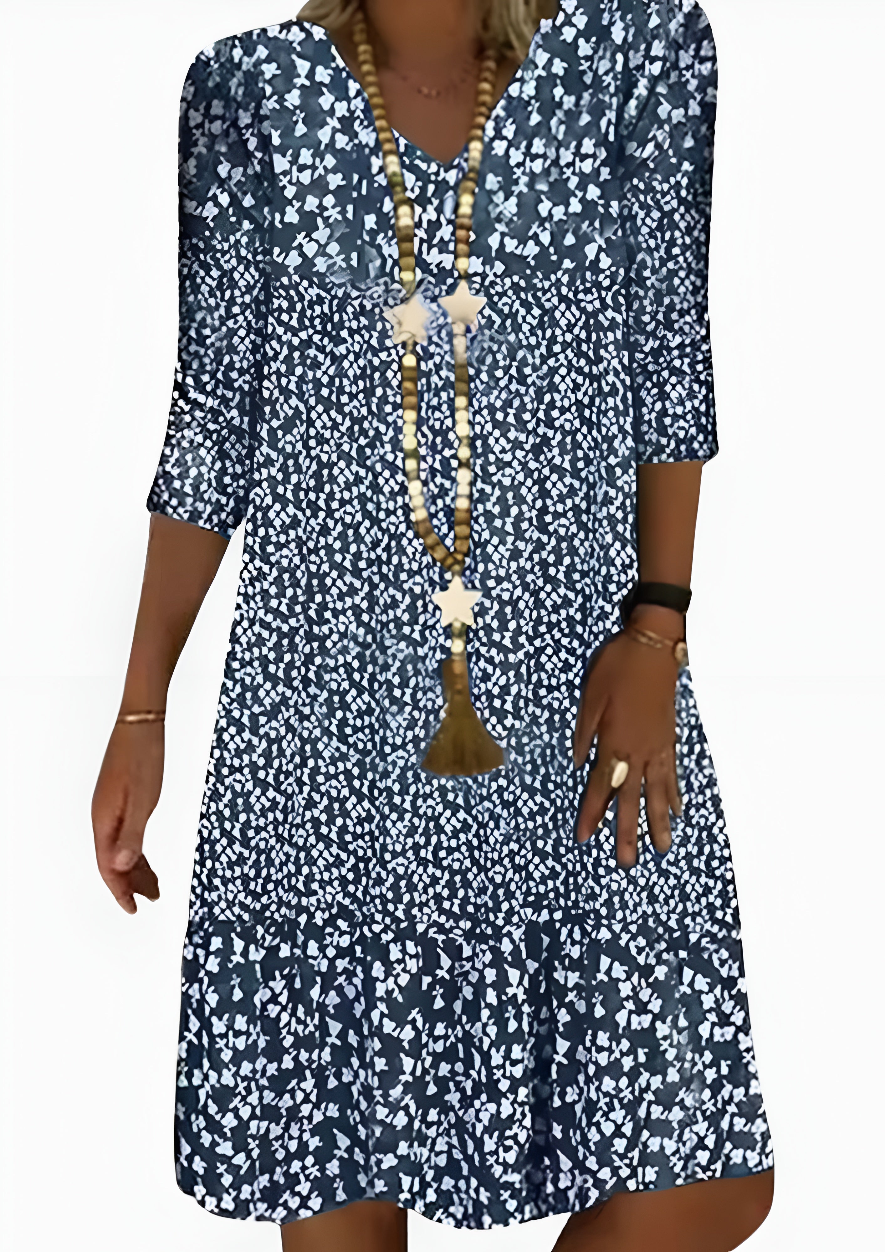 Women's Tiered Skirt V-Neck Dress - Casual Summer Midi