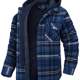Men's Hooded Flannel Jacket - Casual Workwear