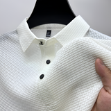 Men's Waffle Textured Polo Shirt - Business Casual