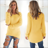 Women's Fuzzy Loose Long Sleeve Sweater - Casual Daily Wear
