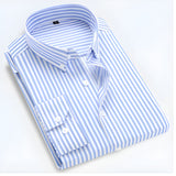 Men’s Striped Long Sleeve Dress Shirt - Casual Wear