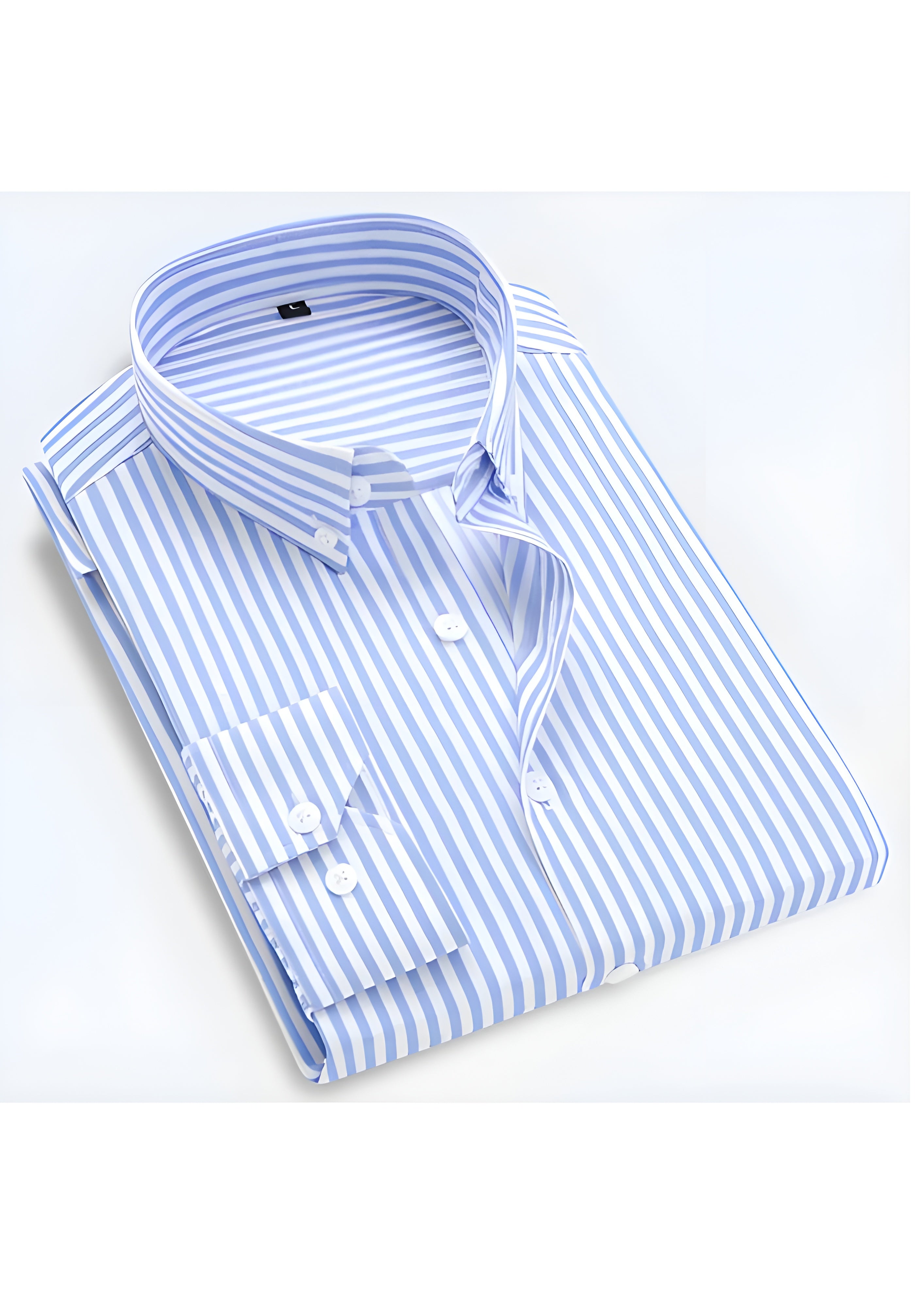 Men’s Striped Long Sleeve Dress Shirt - Casual Wear