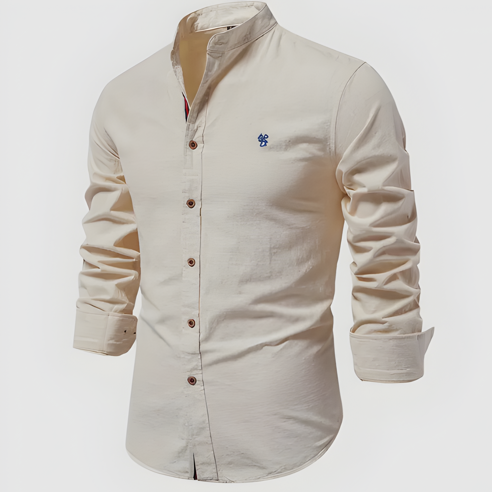 Men's Mandarin Collar Slim Fit Shirt - Casual Spring Wear