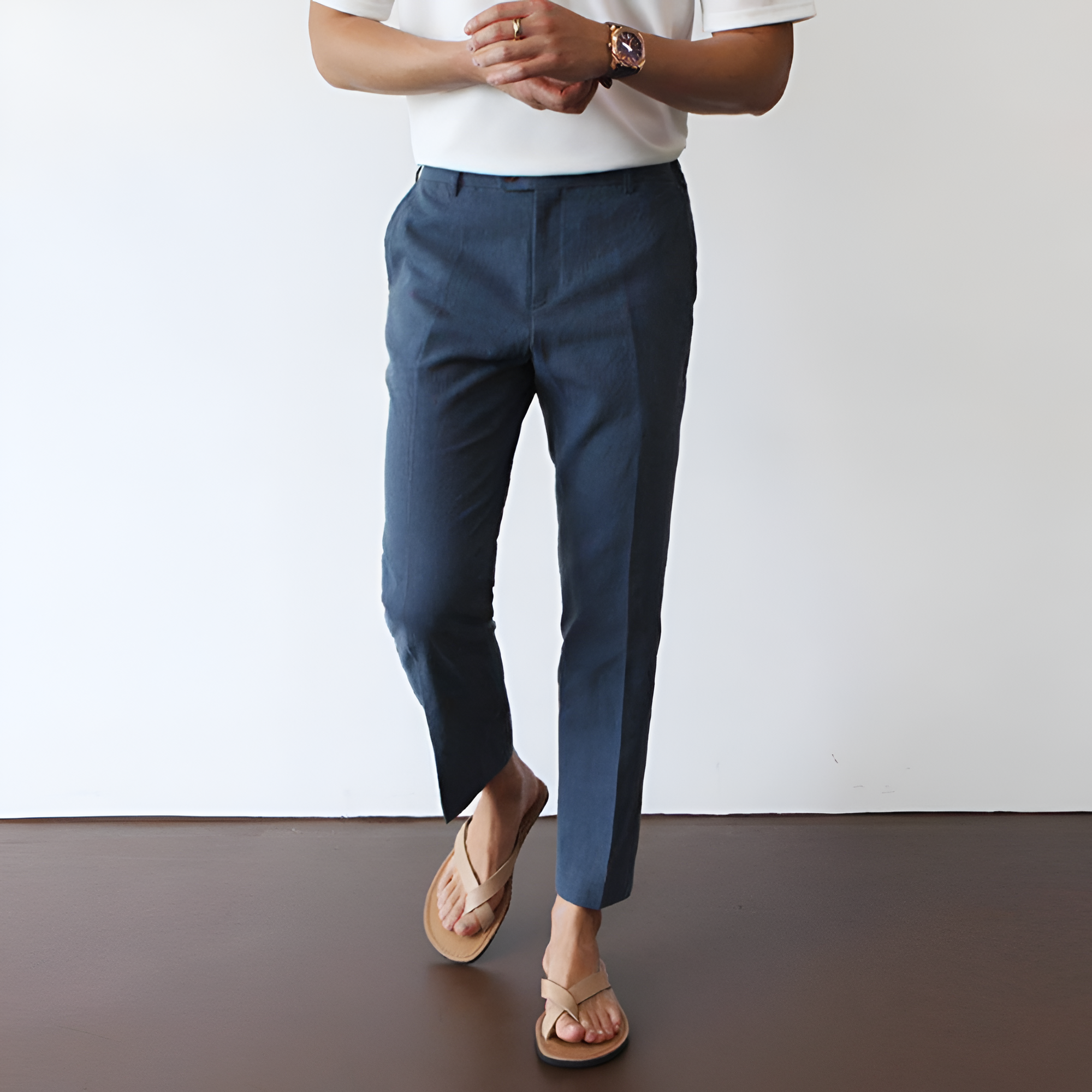 Men's Slim Fit Tapered Trousers - Casual Smart Wear