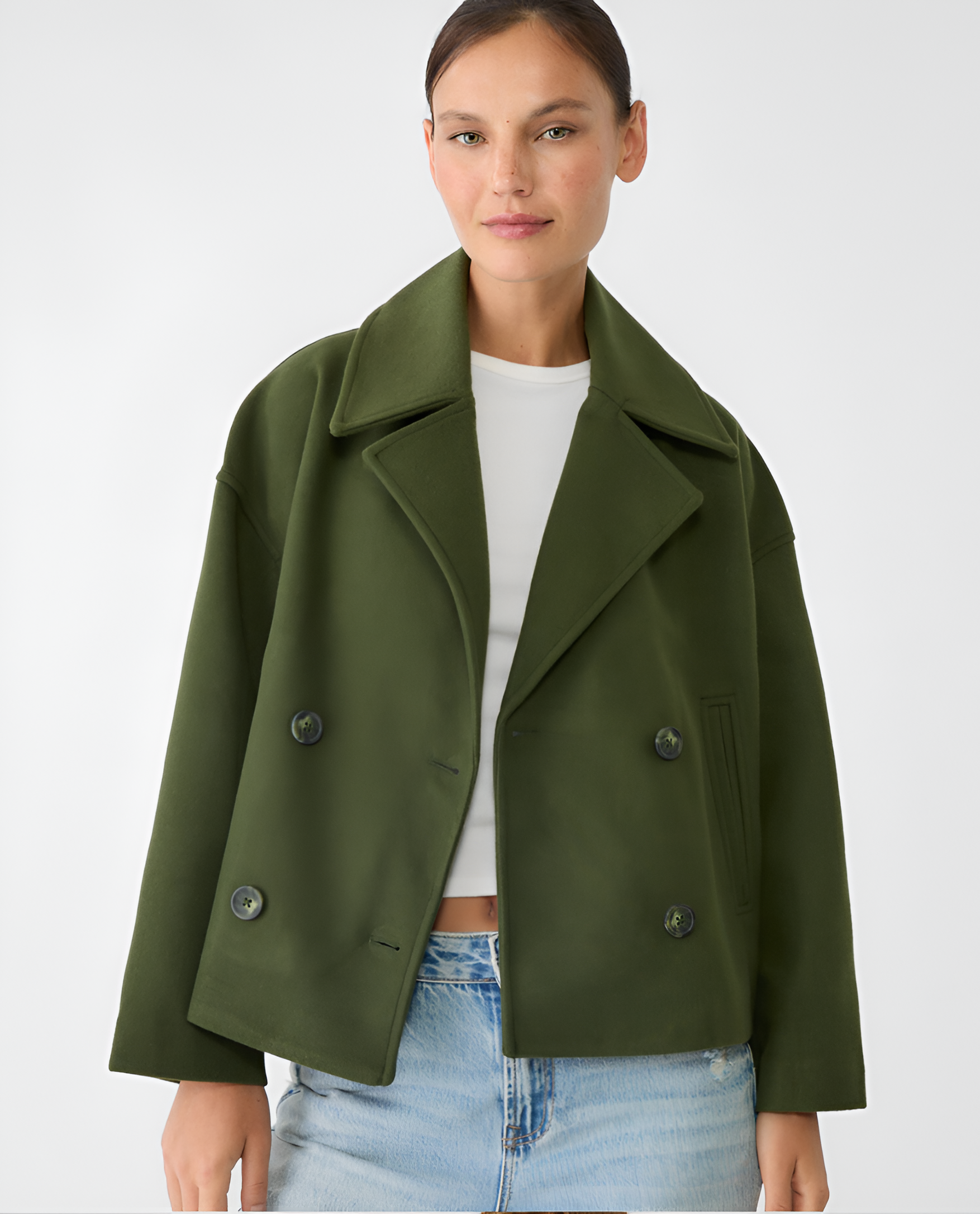 Women's Double Breasted Pea Coat - Casual Chic