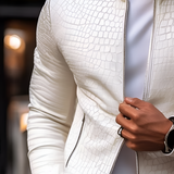 Men's Crocodile Embossed Slim Fit Jacket - Casual Outerwear