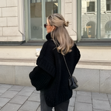 Women's Oversized Chunky Knit Sweater - Casual Winter Wear