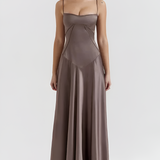 Women's Corset Lace Up Maxi Dress - Formal Evening Wear