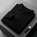 Men's Long Sleeve Knitted Polo Shirt - Casual Wear