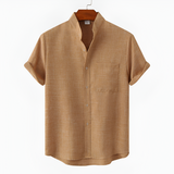 Men's Mandarin Collar Polo Shirt - Casual Outing