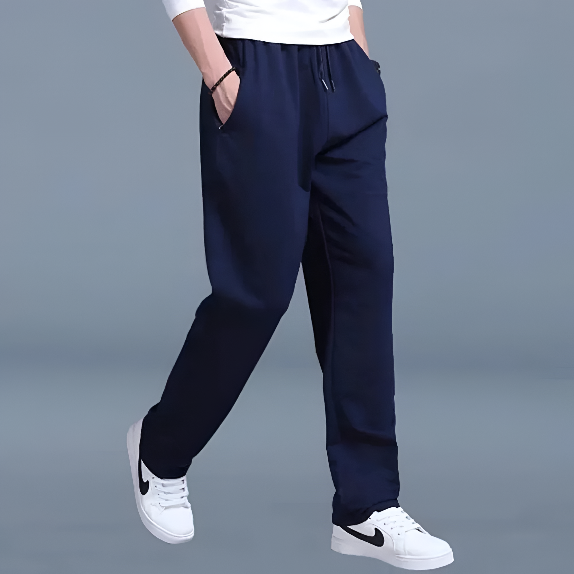 Men's Straight Leg Drawstring Joggers - Casual Daily Wear