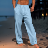 Men's Drawstring Wide Leg Trousers - Beach Wear