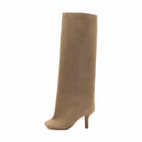 Women's Suede Folded Stiletto Boot - Date Night
