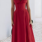 Women's Side Slit Midi Dress - Summer Wear
