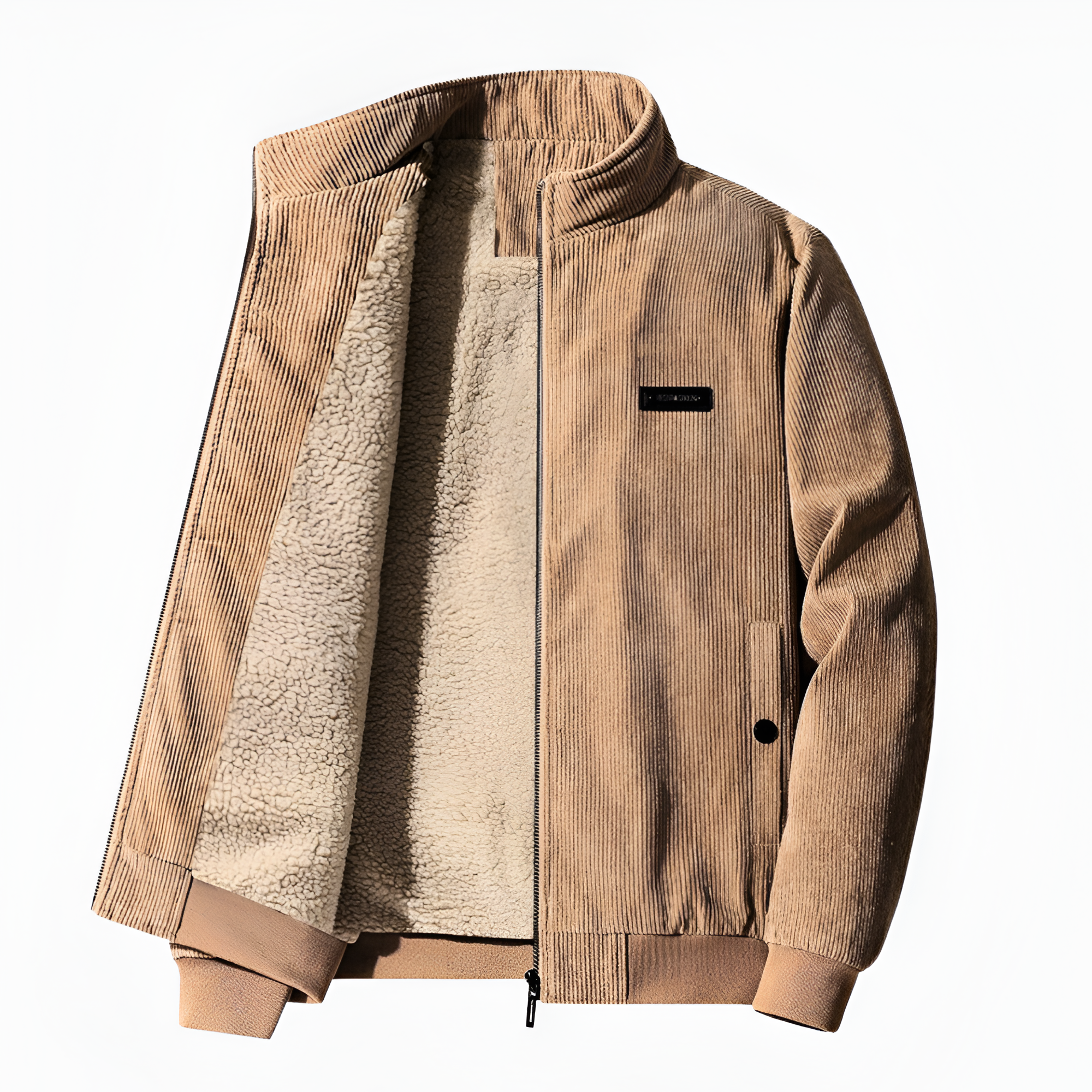Men's Corduroy Bomber Jacket - Casual Winter Wear