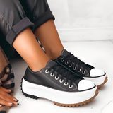 Women's Lug Sole Canvas Sneakers - Casual Streetwear