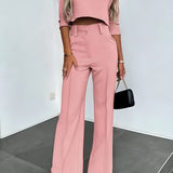 Women’s Cropped Top 2 Piece Set - Smart Casual
