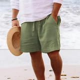 Men's Drawstring Elastic Waist Shorts - Casual Beach Wear