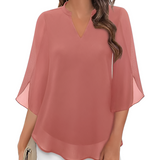Women's Chiffon Tunic Blouse - Office Wear