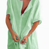 Women’s Button-Down Tunic Dress - Beach Wear