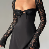Women's Backless Lace-Up Mini Dress - Date Night