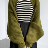 Women's Ribbed Knit Shrug Sweater - Casual Wear