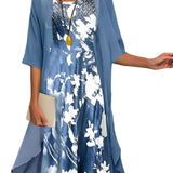 Women's Layered Midi Dress - Casual Summer Wear