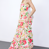 Women's Floral Tiered Maxi Dress - Summer Garden Party