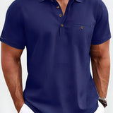Men's Polo Shirt Buttoned Pocket - Summer Wear