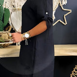 Women's Boho Shirt Dress - Summer Wear