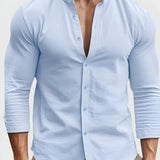Men's Shoreline Banded Long Sleeve Shirt - Summer Casual Wear