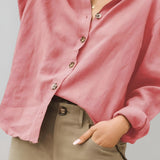 Women's Button Down Shirt - Summer Casual Wear