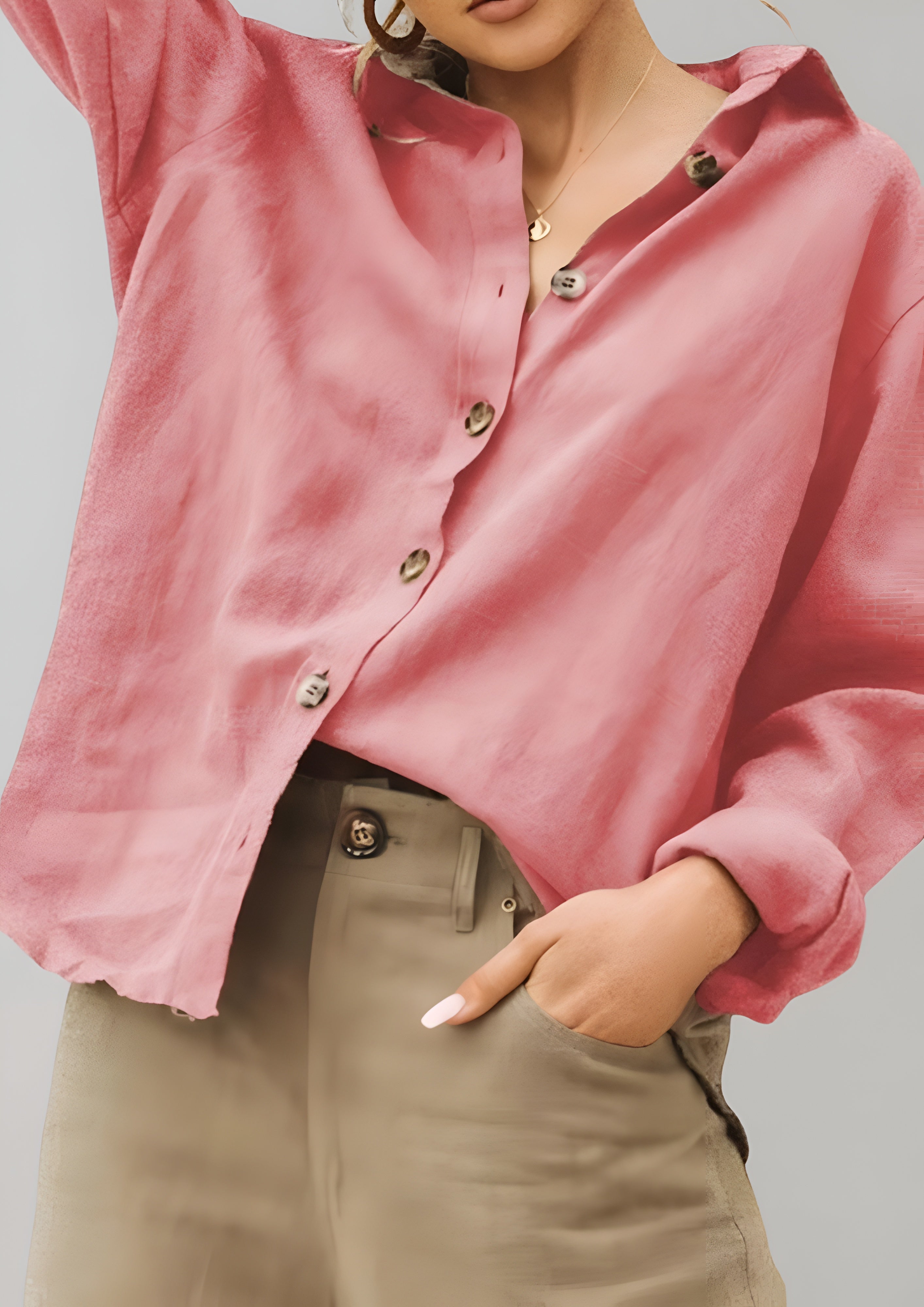 Women's Button Down Shirt - Summer Casual Wear
