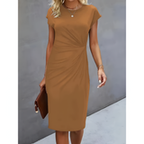 Women's Ruched Side Sheath Dress - Office Wear
