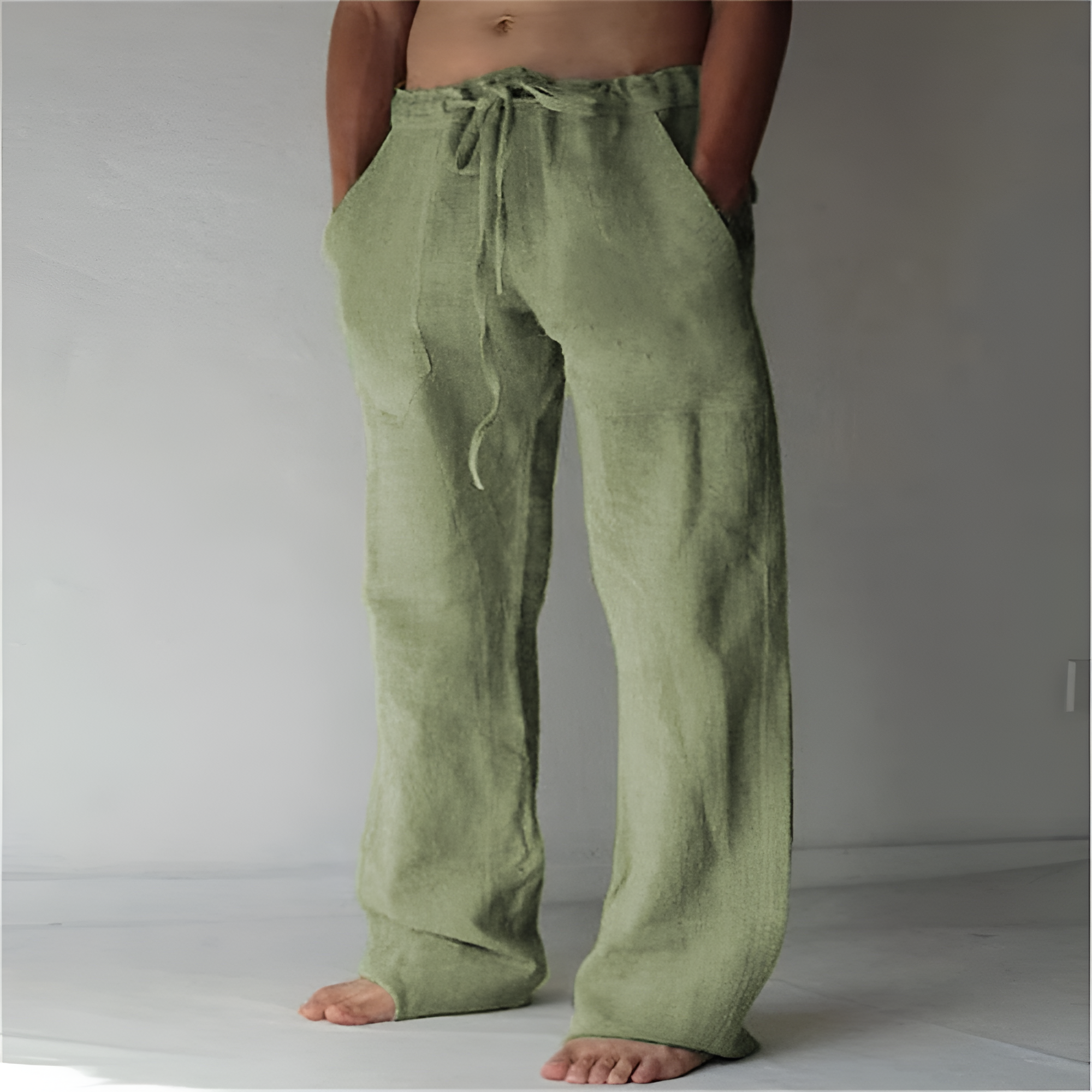 Men's Loose Fit Drawstring Trousers - Casual Beachwear