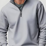 Men’s Quarter Zip Collar Sweatshirt - Casual Winter Wear