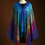 Women's Multicolor Fringe Scarf - Year Round Wear
