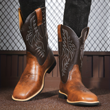 Men's Square Toe Western Boots - Casual Outdoor