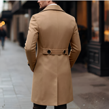 Men's Double Breasted Slim Fit Overcoat - Formal Outerwear