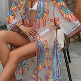 Women's Cover Up Vibrant Fabric - Beach Vacation