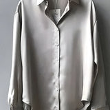 Women’s Long Sleeve Button Down Blouse - Casual Office Wear