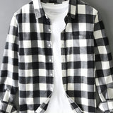 Men's Checked Button Down Shirt - Summer Casual Wear