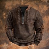 Men's Quarter Zip Pullover Sweater - Casual Wear