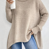 Women’s Turtleneck Loose Sweater - Casual Winter Wear