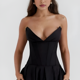 Women's Strapless Corset Midi Dress - Special Occasion