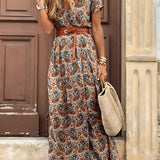 Women’s Flowy Side Slit Maxi Dress - Summer Wear
