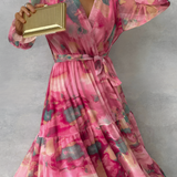 Women's V-Neck Tiered Maxi Dress - Special Occasion