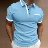 Men's Contrast Trim Slim Fit Polo Shirt - Casual Smart Wear